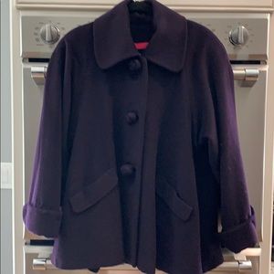 Eggplant colored cashmere swing jacket